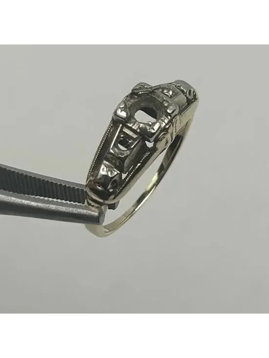 Granat Bros 14k Yellow Gold Engagement Ring Setting Mounting 1.84 Grams NO STONE - Picture 9 of 16